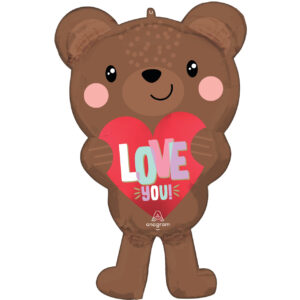 Anagram 36 inch Satin Teddy Bear Love You SuperShape Foil Balloon