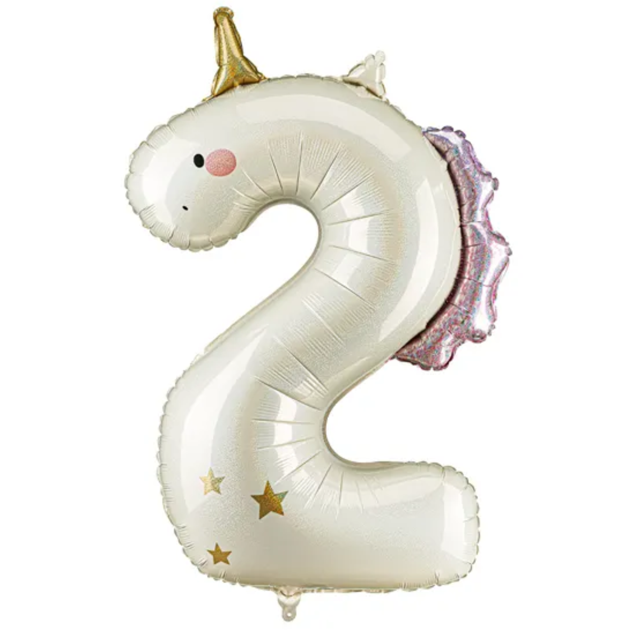 37 inch Unicorn Holo Number 2 Foil Balloon