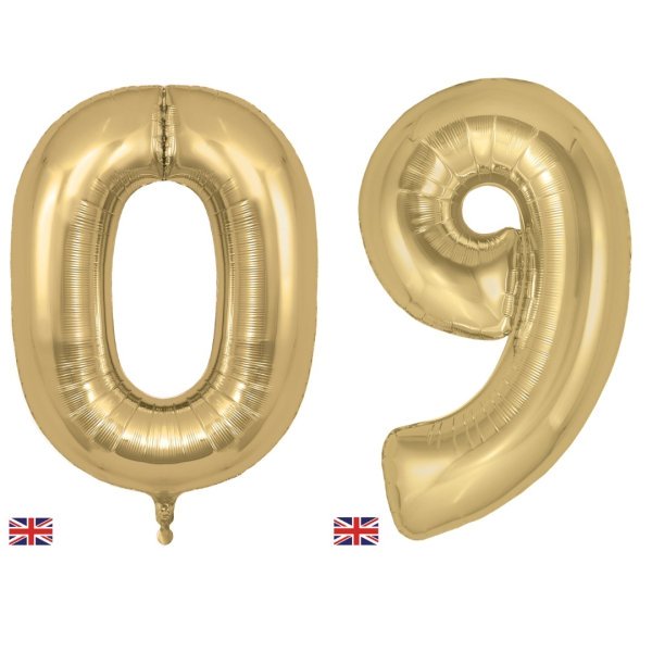 oaktree silk gold number foil balloons