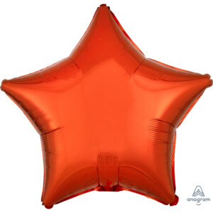 Anagram 18 inch Metallic Orange Star Foil Balloon