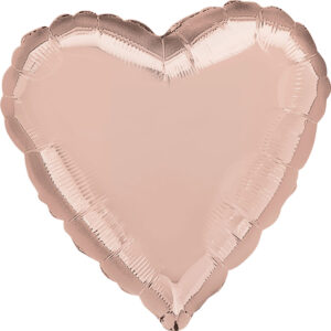Anagram 18 inch Metallic Rose Gold Heart Foil Balloon