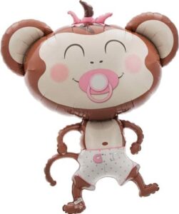 NorthStar 41 inch Baby Girl Monkey Supershape Foil Balloon