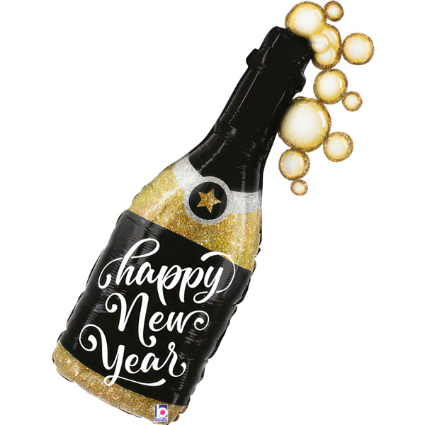 Grabo 39 inch New Year Champagne Bubble Shape Foil Balloon
