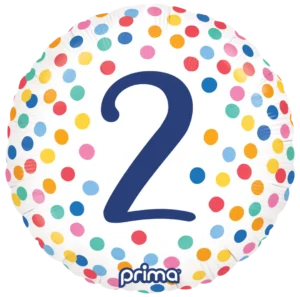 Prima 18 inch Round Happy Birthday Colorful Confetti 2 Foil Balloon