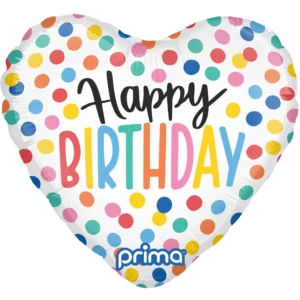 Prima 9 inch Heart Birthday Confetti Foil Balloon (6)