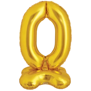 Prima 40 inch Gold Standing Number 0 Foil Balloon