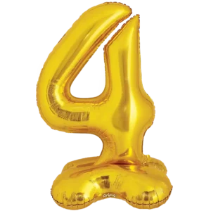 Prima 40 inch Gold Standing Number 4 Foil Balloon