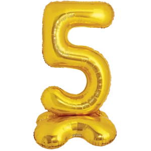 Prima 40 inch Gold Standing Number 5 Foil Balloon
