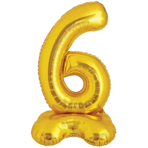 Prima 40 inch Gold Standing Number 6 Foil Balloon