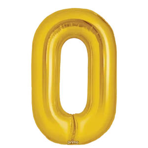 Prima 16 inch Gold Number 0 Foil Balloon (2)