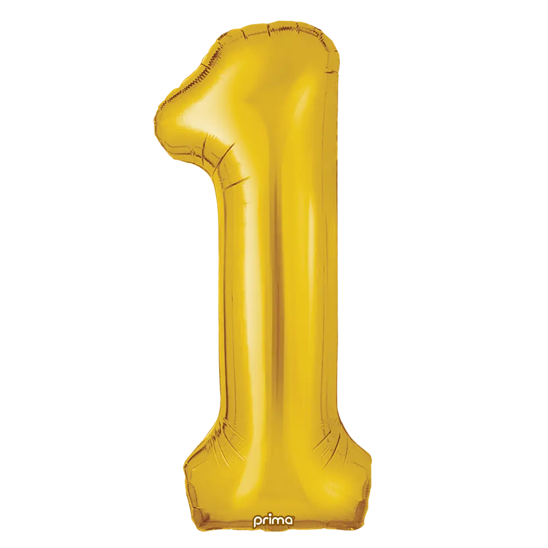 Prima 16 inch Gold Number 1 Foil Balloon (2)