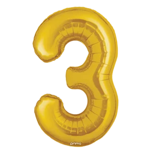 Prima 34 inch Gold Number 3 Foil Balloon