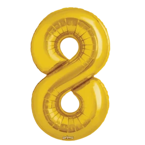 Prima 34 inch Gold Number 8 Foil Balloon
