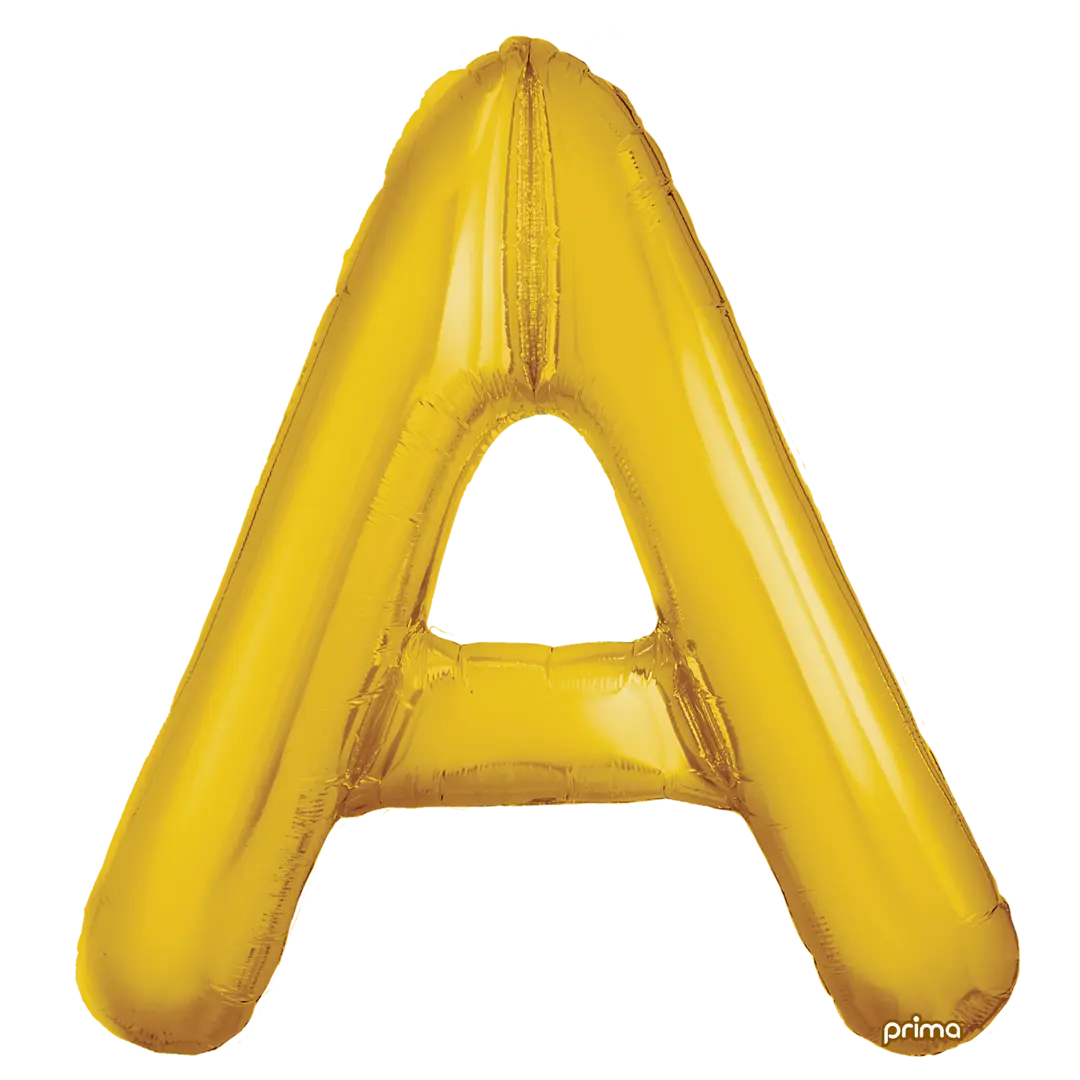 Prima 16 inch Letter A Gold Foil Balloon (2 Pack)