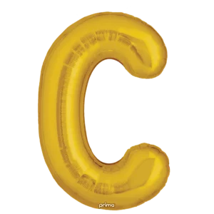 Prima 16 inch Letter C Gold Foil Balloon (2 Pack)