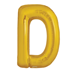 Prima 16 inch Letter D Gold Foil Balloon (2 Pack)