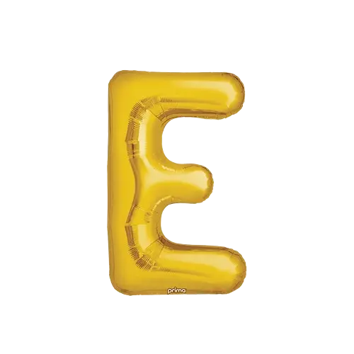 Prima 16 inch Letter E Gold Foil Balloon (2 Pack)