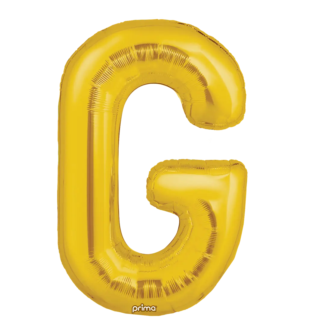 Prima 16 inch Letter G Gold Foil Balloon (2 Pack)