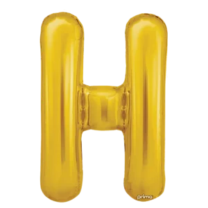 Prima 16 inch Letter H Gold Foil Balloon (2 Pack)
