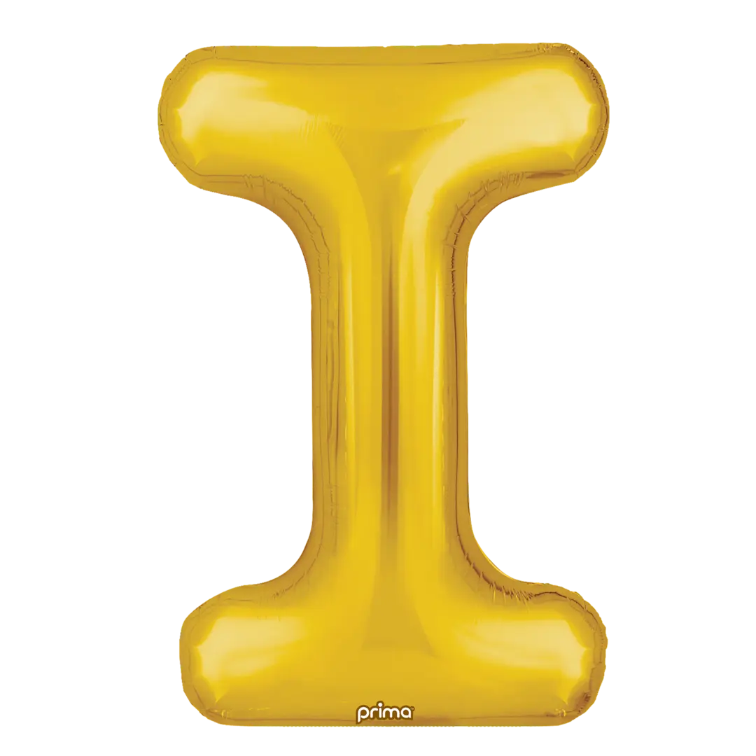 Prima 16 inch Letter I Gold Foil Balloon (2 Pack)