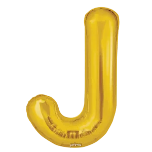 Prima 16 inch Letter J Gold Foil Balloon (2 Pack)