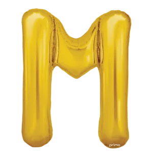 Prima 16 inch Letter M Gold Foil Balloon (2 Pack)