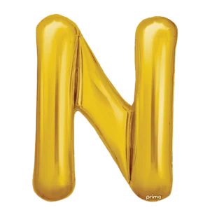 Prima 16 inch Letter N Gold Foil Balloon (2 Pack)