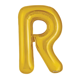 Prima 16 inch Letter R Gold Foil Balloon (2 Pack)