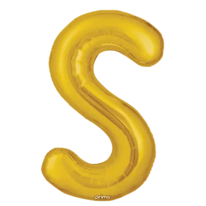 Prima 16 inch Letter S Gold Foil Balloon (2 Pack)