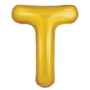 Prima 16 inch Letter T Gold Foil Balloon (2 Pack)