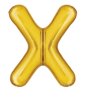 Prima 16 inch Letter X Gold Foil Balloon (2 Pack)