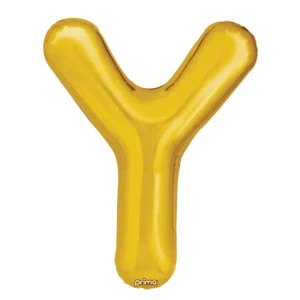 Prima 16 inch Letter Y Gold Foil Balloon (2 Pack)