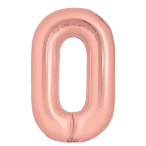 Prima 16 inch Rose Gold Number 0 Foil Balloon (2)