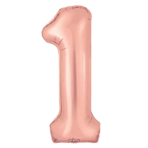 Prima 16 inch Rose Gold Number 1 Foil Balloon (2)