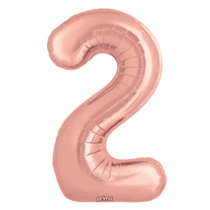Prima 16 inch Rose Gold Number 2 Foil Balloon (2)