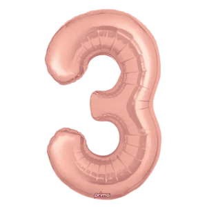 Prima 16 inch Rose Gold Number 3 Foil Balloon (2)
