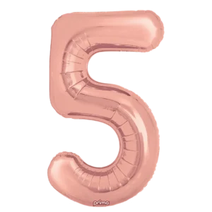 Prima 16 inch Rose Gold Number 5 Foil Balloon (2)