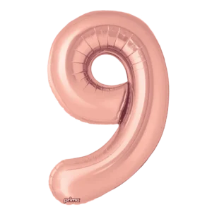 Prima 34 inch Rose Gold Number 9 Foil Balloon