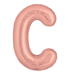 Prima 16 inch Letter C Rose Gold Foil Balloon (2 Pack)
