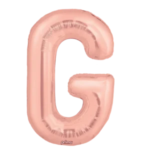Prima 16 inch Letter G Rose Gold Foil Balloon (2 Pack)