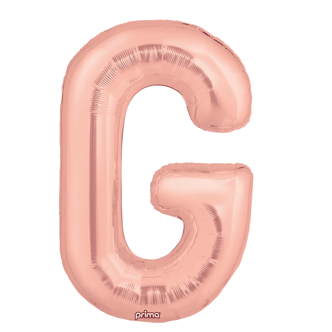 Prima 16 inch Letter G Rose Gold Foil Balloon (2 Pack)