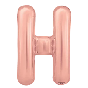 Prima 16 inch Letter H Rose Gold Foil Balloon (2 Pack)