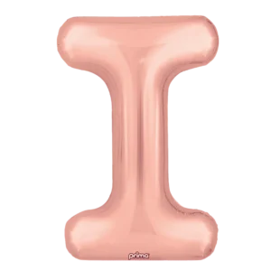 Prima 16 inch Letter I Rose Gold Foil Balloon (2 Pack)