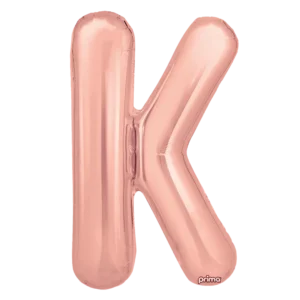 Prima 16 inch Letter K Rose Gold Foil Balloon (2 Pack)