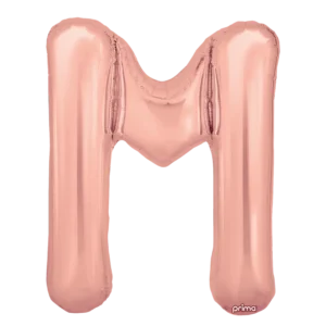 Prima 16 inch Letter M Rose Gold Foil Balloon (2 Pack)