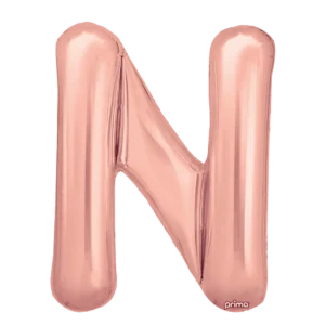 Prima 16 inch Letter N Rose Gold Foil Balloon (2 Pack)