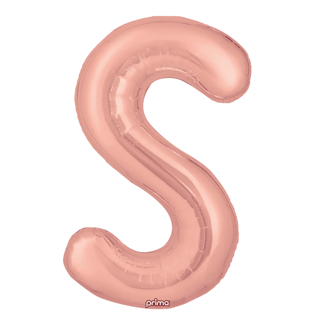 Prima 16 inch Letter S Rose Gold Foil Balloon (2 Pack)