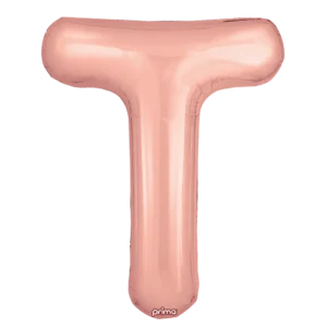 Prima 16 inch Letter T Rose Gold Foil Balloon (2 Pack)
