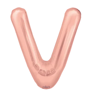 Prima 16 inch Letter V Rose Gold Foil Balloon (2 Pack)