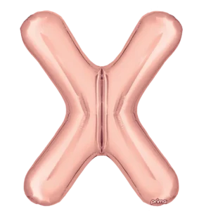 Prima 16 inch Letter X Rose Gold Foil Balloon (2 Pack)